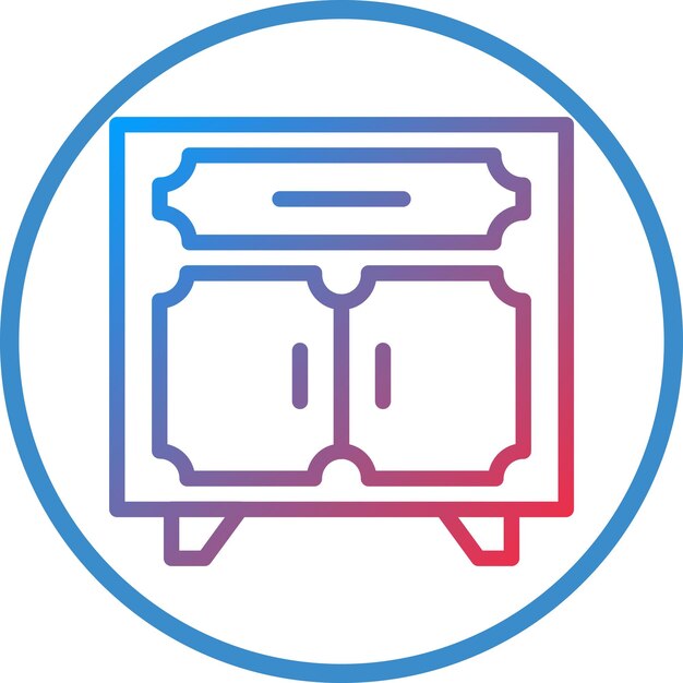Diseño vectorial Estilo del icono de la mesa de noche