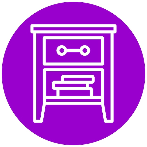 Diseño vectorial Estilo del icono de la mesa de noche