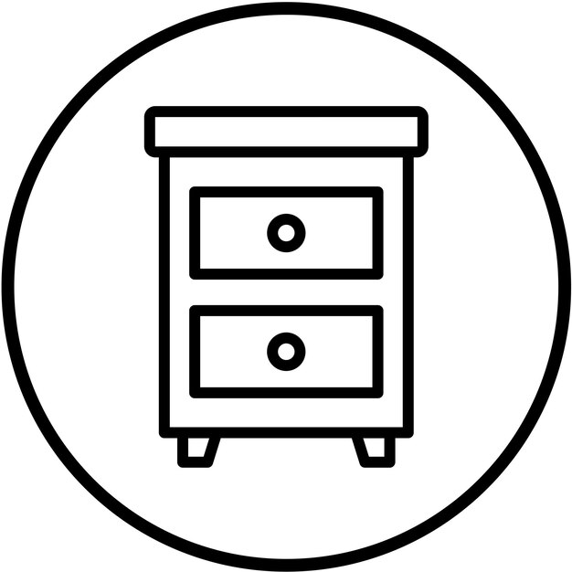 Diseño vectorial Estilo del icono de la mesa de noche