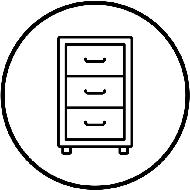 Diseño vectorial Estilo del icono de la mesa de noche