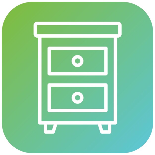 Diseño vectorial Estilo del icono de la mesa de noche