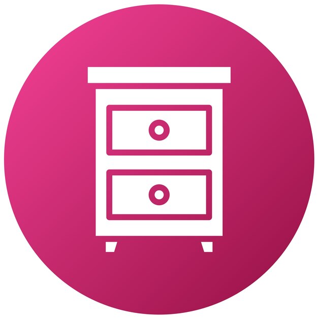 Diseño vectorial Estilo del icono de la mesa de noche