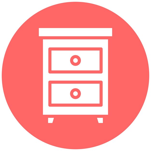 Diseño vectorial Estilo del icono de la mesa de noche