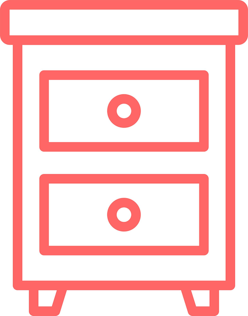 Diseño vectorial Estilo del icono de la mesa de noche