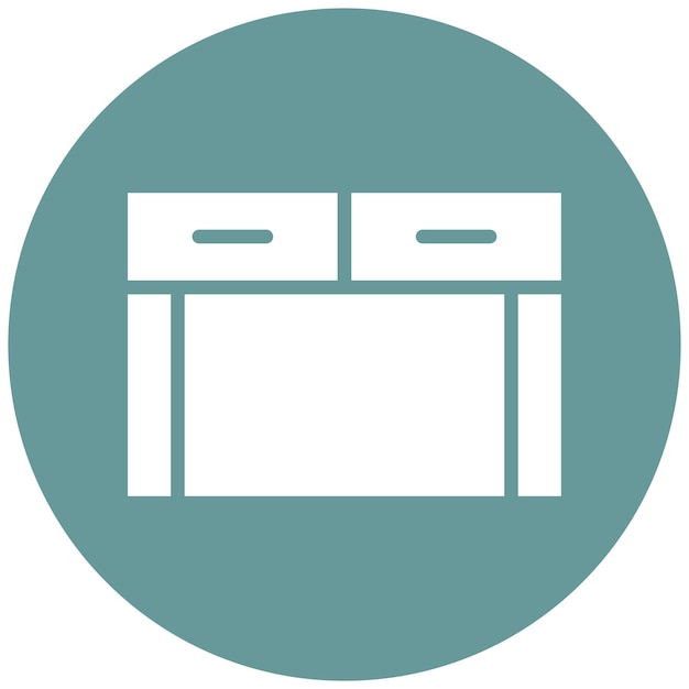 Diseño vectorial del estilo del icono de la mesa del pasillo