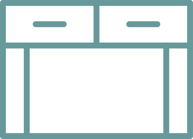 Diseño vectorial del estilo del icono de la mesa del pasillo