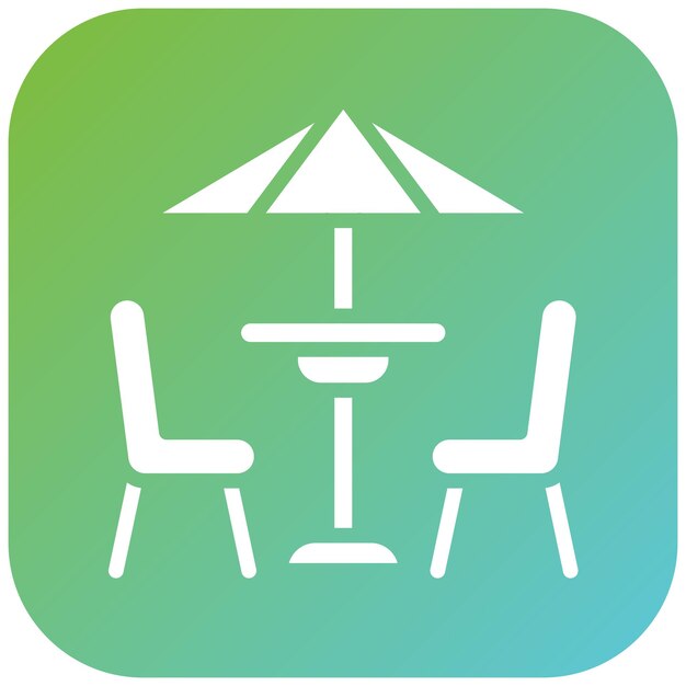 Diseño vectorial Estilo del icono de la mesa del patio