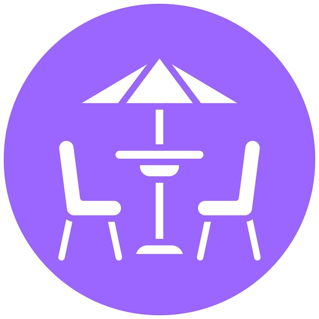 Diseño vectorial Estilo del icono de la mesa del patio
