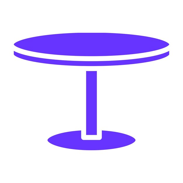 Diseño vectorial Estilo del icono de la mesa de pedestal