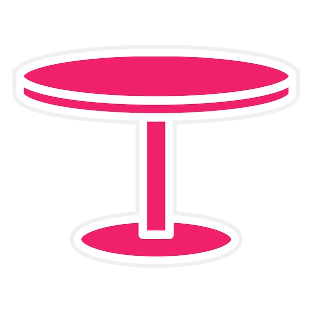 Diseño vectorial Estilo del icono de la mesa de pedestal