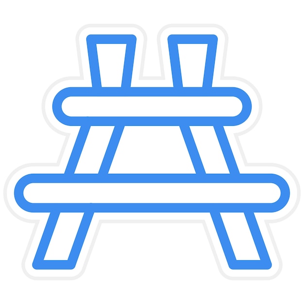 Diseño vectorial Estilo del icono de la mesa de picnic