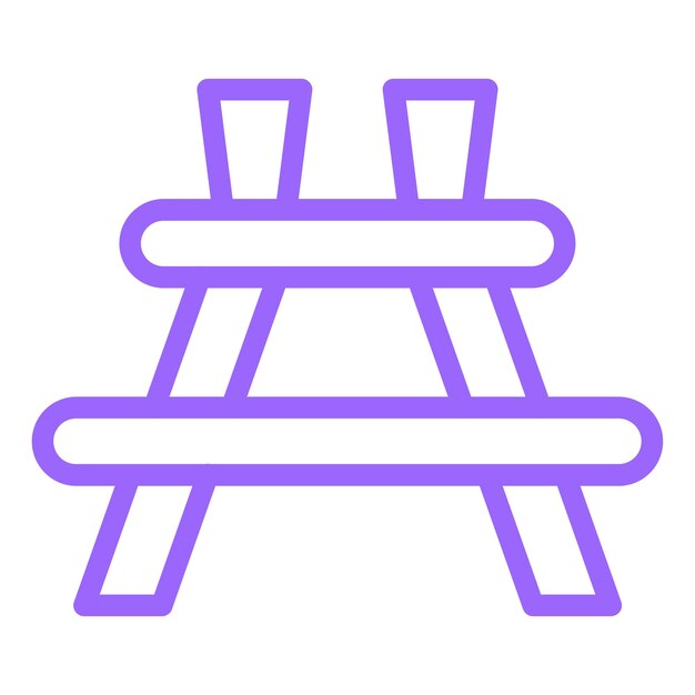 Diseño vectorial Estilo del icono de la mesa de picnic