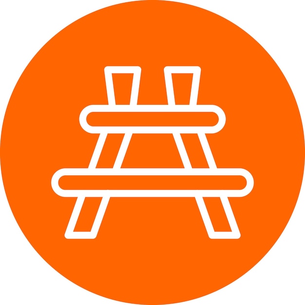 Diseño vectorial Estilo del icono de la mesa de picnic