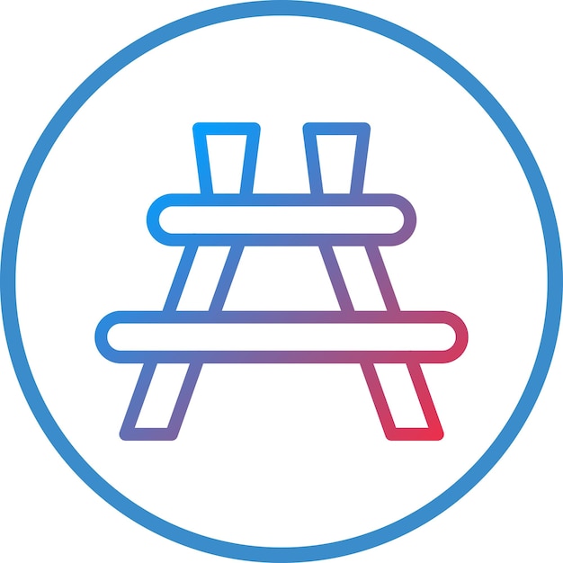 Diseño vectorial Estilo del icono de la mesa de picnic
