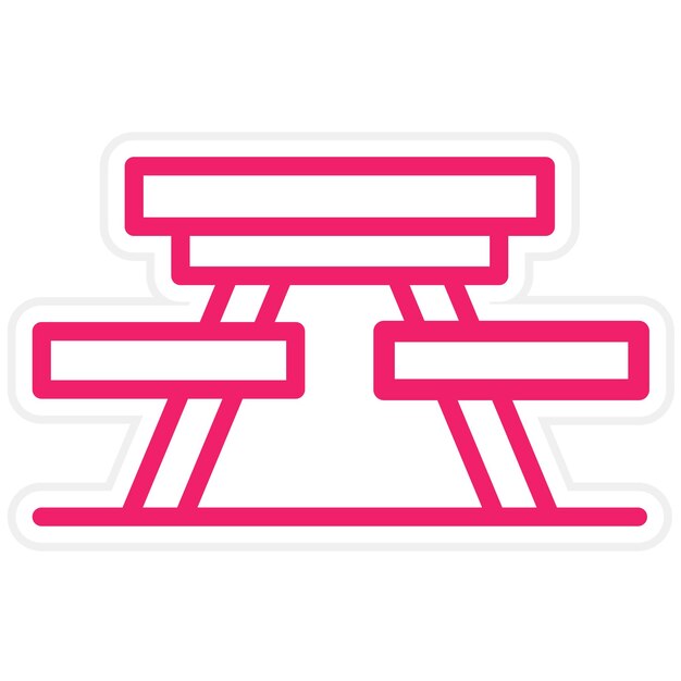 Diseño vectorial Estilo del icono de la mesa de picnic