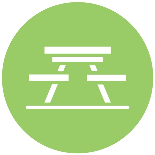Diseño vectorial Estilo del icono de la mesa de picnic