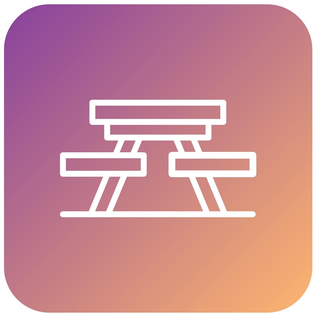Diseño vectorial Estilo del icono de la mesa de picnic
