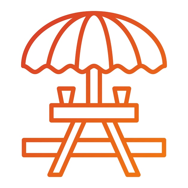 Diseño vectorial Estilo del icono de la mesa de picnic