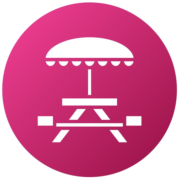 Diseño vectorial Estilo del icono de la mesa de picnic