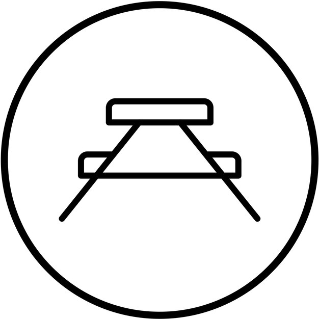 Diseño vectorial Estilo del icono de la mesa de picnic