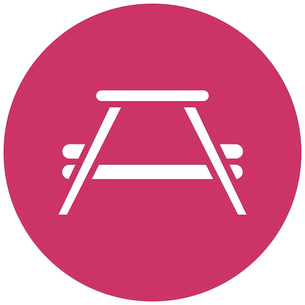 Diseño vectorial Estilo del icono de la mesa de picnic