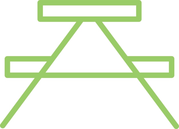 Diseño vectorial Estilo del icono de la mesa de picnic