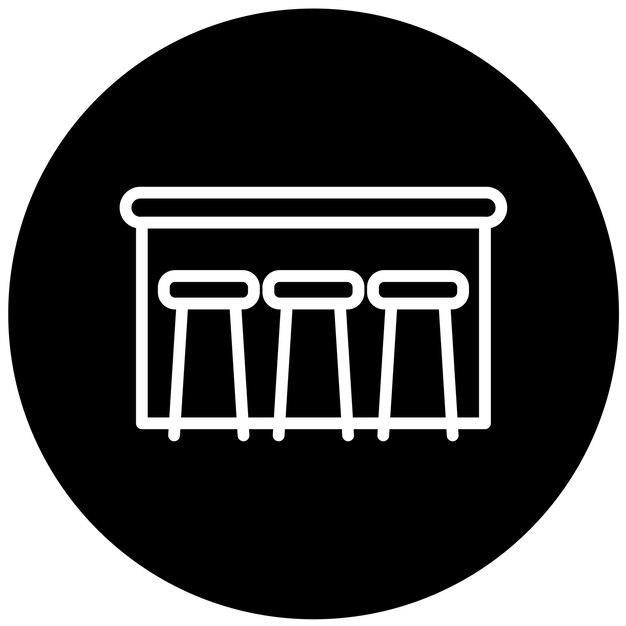 Diseño vectorial Estilo del icono de la mesa del pub