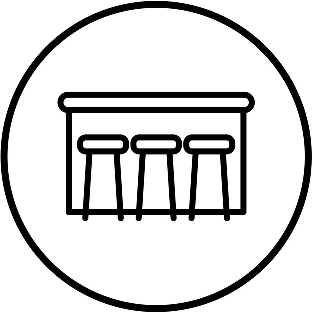Diseño vectorial Estilo del icono de la mesa del pub