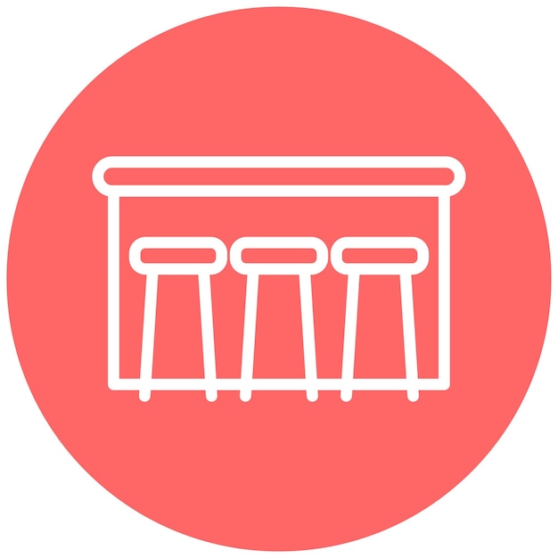 Diseño vectorial Estilo del icono de la mesa del pub