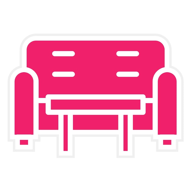 Diseño vectorial Estilo del icono de la mesa del sofá