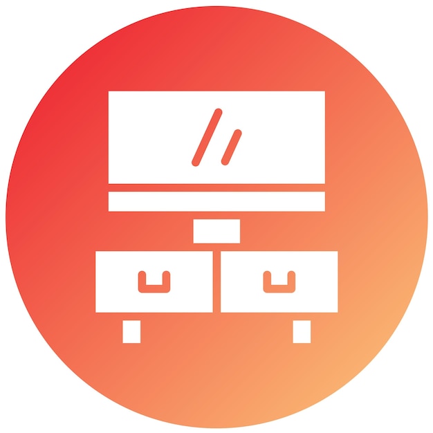 Diseño vectorial del estilo del icono de la mesa de televisión