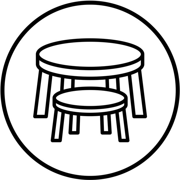 Diseño vectorial Estilo de icono de mesas de café anidadas