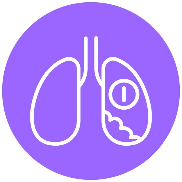 Diseño vectorial del estilo del icono del mesotelioma