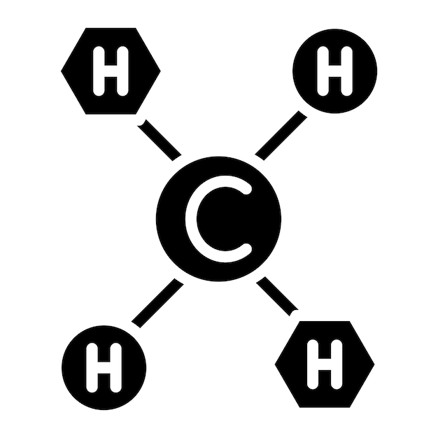 Diseño vectorial Estilo del icono del metano