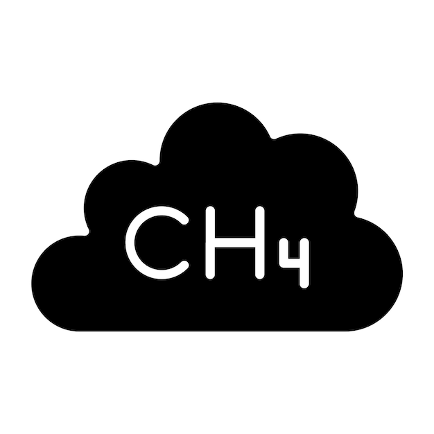 Diseño vectorial Estilo del icono del metano