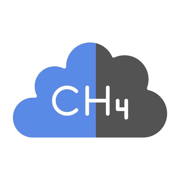 Diseño vectorial Estilo del icono del metano
