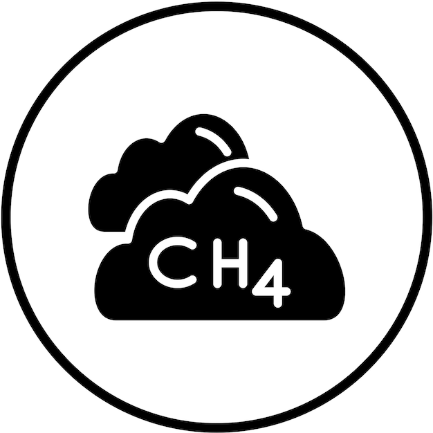 Diseño vectorial Estilo del icono del metano