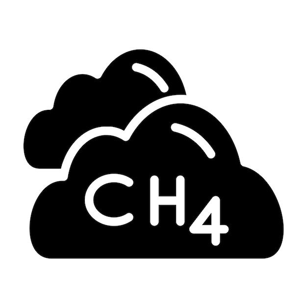 Diseño vectorial Estilo del icono del metano