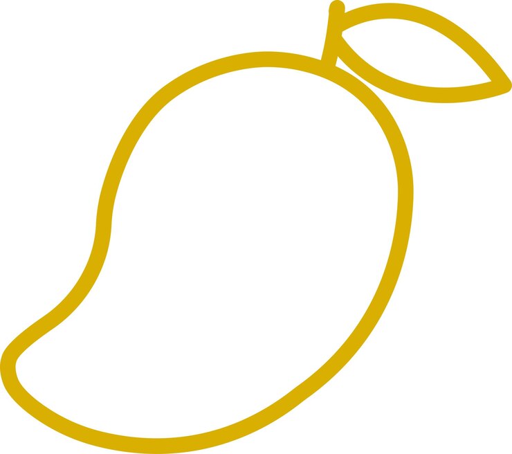 Vector diseño vectorial estilo de icono de mezcla de mango