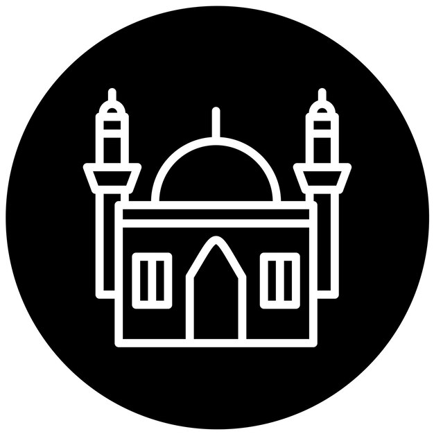 Diseño vectorial del estilo del icono de la mezquita