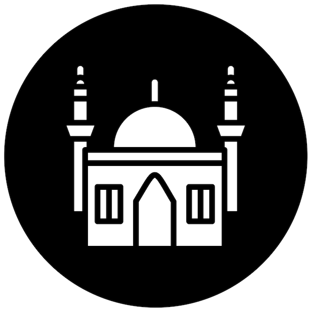 Diseño vectorial del estilo del icono de la mezquita