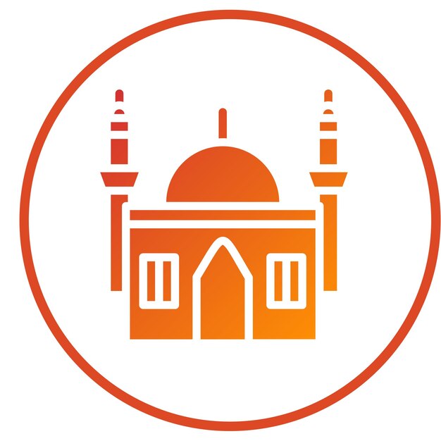 Diseño vectorial del estilo del icono de la mezquita