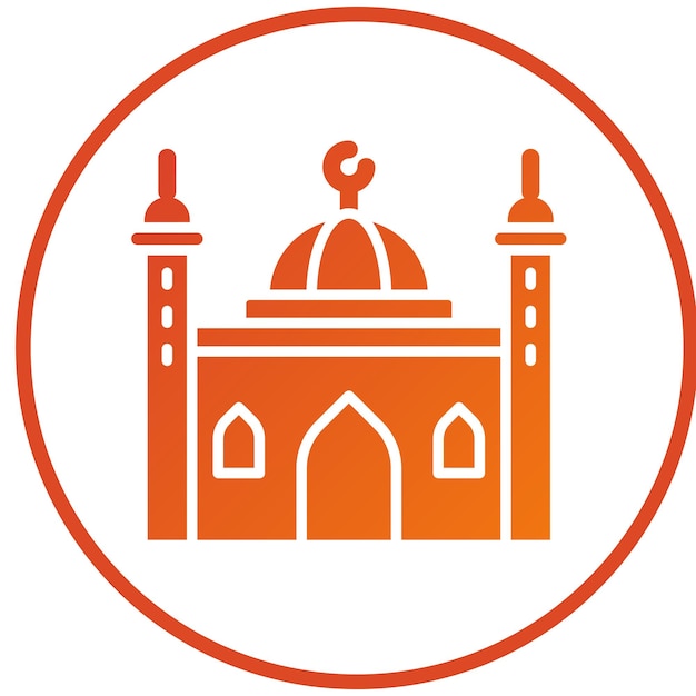 Diseño vectorial del estilo del icono de la mezquita