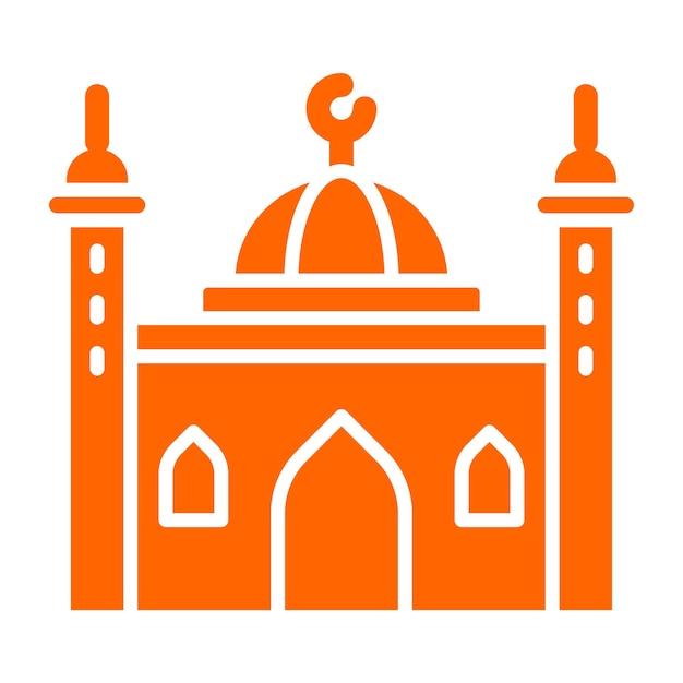 Diseño vectorial del estilo del icono de la mezquita