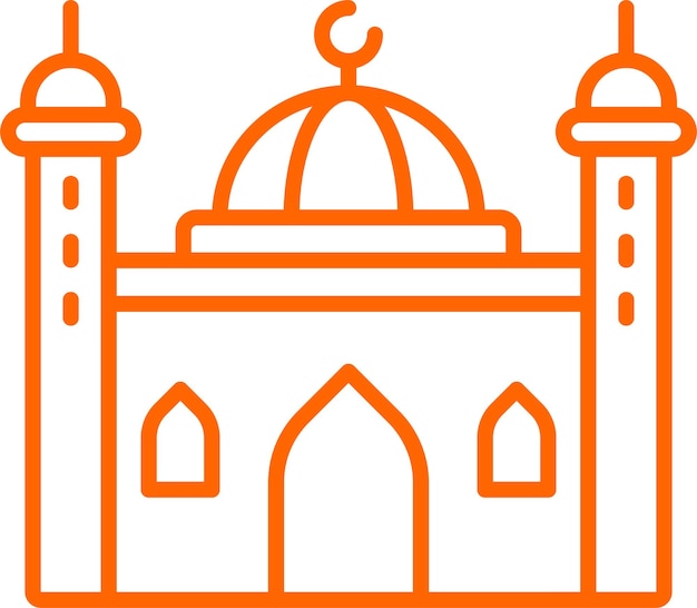 Diseño vectorial del estilo del icono de la mezquita
