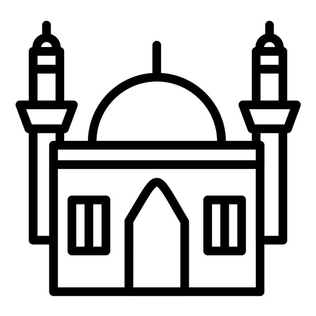 Diseño vectorial del estilo del icono de la mezquita