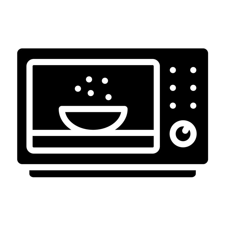 Vector diseño vectorial estilo de icono de microondas compacto