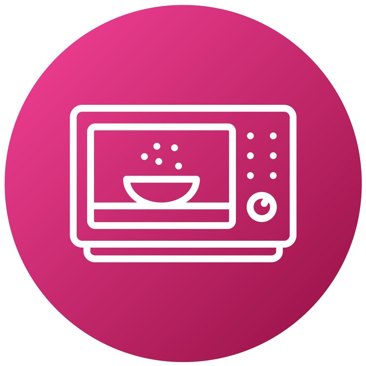 Vector diseño vectorial estilo de icono de microondas compacto