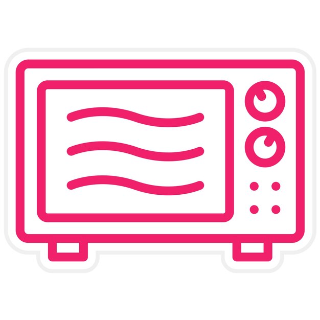 Diseño vectorial Estilo de icono de microondas incorporado