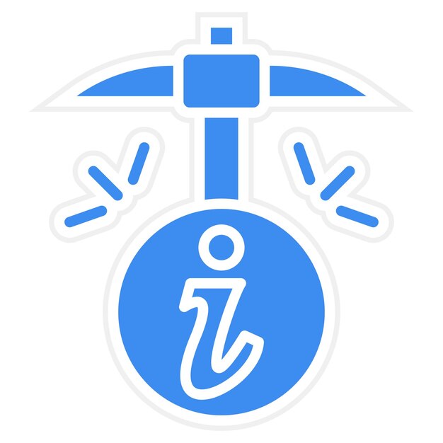 Diseño vectorial Estilo del icono de minería de información
